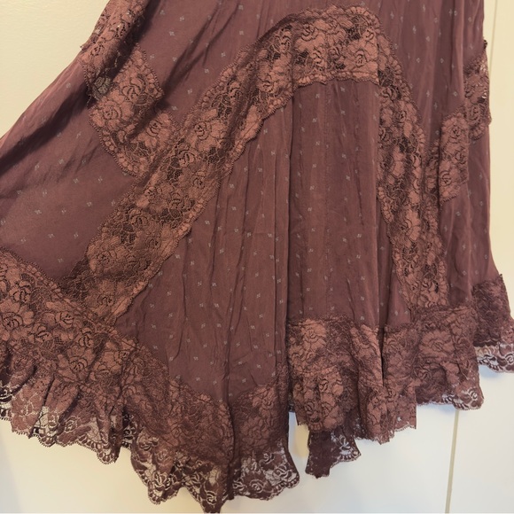 Intimately Free People Lace Trim Mini Dress | Burgundy - Picture 4 of 5